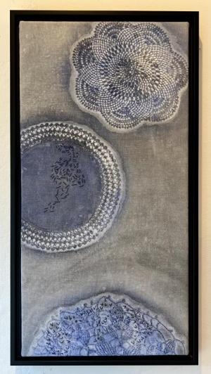 “Blue Plate Special,” quilt by Sarah Pavlik.