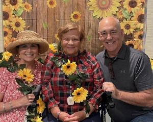 Getting into the spirit of the event are family members (l-r) Gail, Pat and Tom Monaghan.