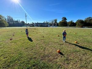 Cara Nguyen and Fiona Endicott found their special pumpkins.