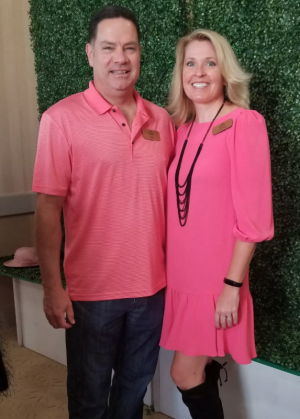 Cancer Support Community Delaware Sussex County staff member Amy Hays and Michael Hays pause for a photo.