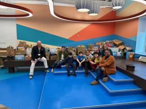 Rehoboth Elementary food drive organizers shown are (l-r) Scott Pierce, Christina Solloway, Peppe La Rangione, Landon Weaver, Brian Osborne, Grady Gilliland, Jean Bernstein and Bethany Foye. SUBMITTED PHOTOS