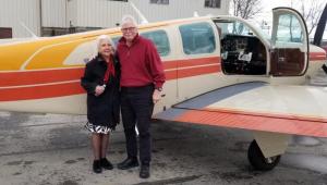 Bob Blouin is shown with a woman he flew from Ithaca, N.Y., to Johns Hopkins for cancer treatment. BOB BLOUIN PHOTO