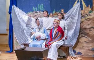Archangels Michael and Gabriel protect the Holy Family during the St. Jude children's nativity pageant. Shown are in back (l-r) Joseph Ohri and Angelina Rodriguez. In front are Iyanna Johnson and Lane Carter. SUBMITTED PHOTOS