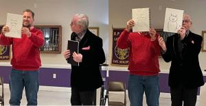 Dan Gaffney asked Bill Betz to create a secret drawing and they stood back-to-back so no one knew the other's work. How could Gaffney have drawn almost the exact same image without even being aware of the subject matter? And he didn't have mirrored glasses.