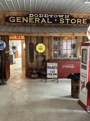 An old general store is part of the historic village.