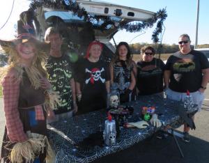 One of the spookiest trunks was manned by Fischinskie family members (l-r) Addyson, Ron, Madelyn, Morgan, Amy and Danielle.