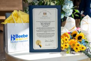 Gifts, flowers and a tribute from the General Assembly were among the surprises presented to Rita Rickards during the celebration.