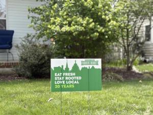 Lewes residents are invited to support the Historic Lewes Farmers Market by displaying a 20th anniversary yard sign. SUBMITTED PHOTO