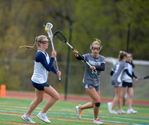 Ally Diehl wins possession on the circle.