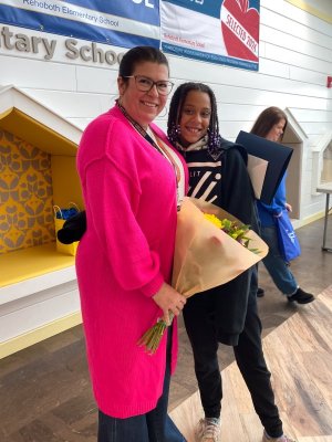 Connecting Generations Mentor of the Month Emily Cunningham stands with her mentee, Rehoboth Elementary School fourth-grader Maliyah Ayers, whom she has been mentoring since kindergarten. SUBMITTED PHOTO