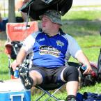 Rocky Gorge player Mark Fredlund relaxes with a brew between games. BY DAN COOK