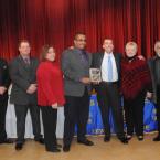The Louis A. Rickards award is presented in memory of firefighter Lou Rickards, who was killed in the line of duty. The award this year was presented to Gordon Davis. Shown are (l-r) Woody Magee, Troy Virden, Trish Rickards, Michael Arnett, Davis, and award sponsors Rosemary and Chic Barici. BY STEVEN BILLUPS
