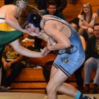 Cape sophomore Nick Diego works for a pin over Indian River's David Marshall at 2:28 of the 152- pound class. The Vikings went on to defeat Indian River 57-18. BY DAN COOK