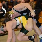 Cape's Nick Carroll rides Indian River's Spencer Sturia to a pin at 5:35 of the heavyweight match. BY DAN COOK