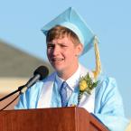 2013 Valedictorian Matt Spicer delivers his address to the graduates. BY DAN COOK