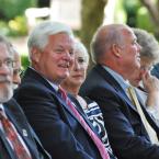 Lewes Mayor Ted Becker enjoys a light moment during the festivities. BY NICK ROTH
