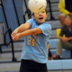 Beacon's Lindsey Woodard bumps a dig. BY DAN COOK