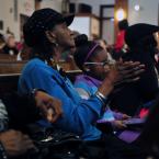 Barbara Rainey enjoys the choir. BY DAN COOK