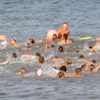 A RBP guard watches over the turn during the sprint swim competition. BY DAN COOK