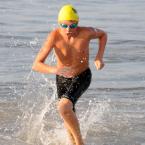 Dylan McKay, 12, of the Middlesex Beach Patrol junior guards exits the surf during the sprint swim competition. BY DAN COOK