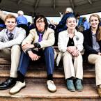 Cape Henlopen students and musicians on their favorite bits of straight-ahead jazz are (l-r) Evan Mallon, "It grooves." Nate Phillips, "The culture and the history." Hannah Wiswell, "The feel. The emotion. The fact that I can make people dance." Morgan Hurlock, "The improv and getting to play classics that have been played for years and years, getting to emulate that style, and making music that hopefully people will play in the future."