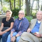 Enjoying the fine evening outside the craft exhibition are (l-r) Rose Minetti, Lee Mills and Robert Robinson. STEVE BILLUPS PHOTO Rehoboth Art League