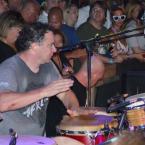 The band’s original percussionist Dave James pounds those congas. CHRIS FLOOD PHOTO