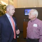Todd Lawson left, and Dennis Reardon talk at the kickoff.