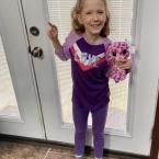 Kaitlyn Nessa is decked out in Delmarva Christian purple and silver.