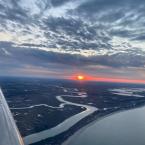 A beautiful sunset over the Delaware coast as seen from the cockpit. BOB BLOUIN PHOTO
