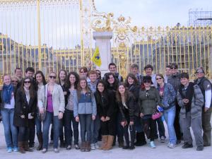 Students from Cape Henlopen High School have returned to their trip from France. Shown during the trip are, in back (l-r) Marie Robinson, Dan Maguire, Katie Moshaver, Skye Harrell, Bethany Tyndall, Jack McMahon, Holly Criswell, Zoe Atsidis, Tavish Papp, Alex Lewis, Brendan Wilson, Jake Kee, Andres Holland, Jessica Clampitt and Marissa DiSanto; in front are Bridget Killion, Ashley O'Donnell, Megan Carroll, Taylor Goebel, Emily Schlater, Kylie Mischler, McKinnon DeKuyper, Brenna Zonick-Wootten, Evie Boyd and Jacob Latta-Morissette. SOURCE SUBMITTED