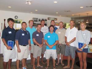 Pictured are (l-r) awardee Danny Veith, Bethany Beach; Capt. Joe Donnelly, Bethany Beach; awardee Andy Reisz, Fenwick Island; Lt. Justin Null, Fenwick Island; awardee Ryan Richard, Delaware Seashore State Park; Lt. Chris Rutter, Delaware Seashore State Park; Zach Jenney, North Bethany; Capt. Steve O’Boyle, North Bethany; Capt. Ben Chandlee, South Bethany; and awardee Cindy Murphy, South Bethany. SOURCE SUBMITTED