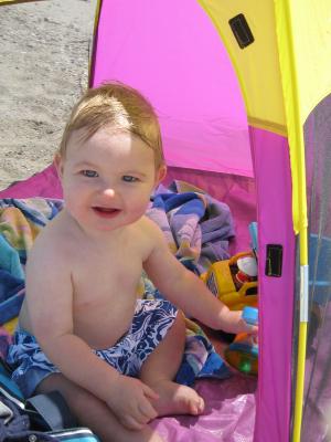 Pack a beach tent to provide a shady place for babies and young children to play out of the sun. BY RACHEL SWICK MAVITY