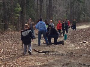 Boy Scouts from Troop 95 teach and assist Webelo Scouts from Pack 95 with their fire-building skills. SOURCE SUBMITTED