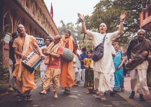 Members of ISKCON, the International Society of Krishna Consciousness, lead the monthly Kirtan session at the Milton Theatre. SUBMITTED PHOTO