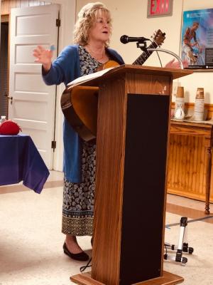 Leading a family seder at Westminster Presbyterian Church in Rehoboth Beach is Reb Lisa Levine of Seaside Jewish Community. SUBMITTED PHOTO
