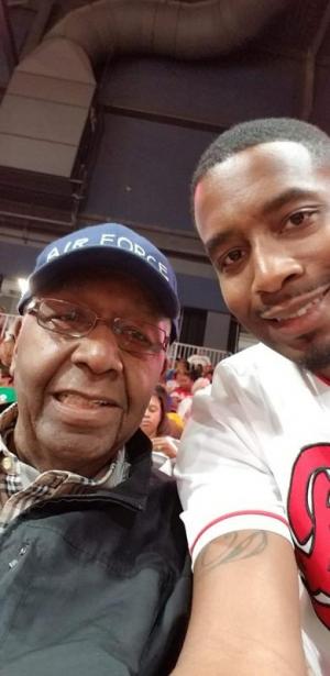 Coach John Thompson and Tracy Jones Jr. PHOTO COURTESY OF TRACY JONES JR.