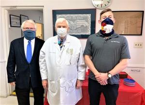 The Veterans Watchmaker Initiative ribbon-cutting attendees shown are (l-r) Bulova Co. representative Roy Miller; Veterans Watchmaker Initiative founder Sam Cannan, and R.T. Custer, president of the Vortic Watch Company. SUBMITTED PHOTOS