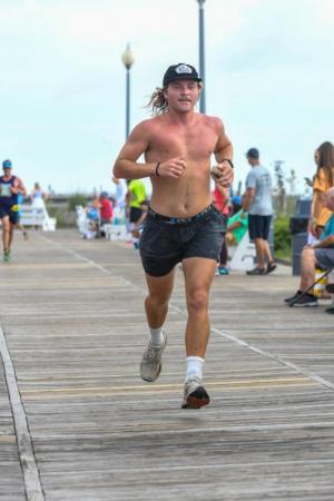 Hey Ricky! Ricky Brokaw, 24, completes the Dave Reynolds Biathlon, placing eighth overall to win his age group. DAVE FREDERICK PHOTOS