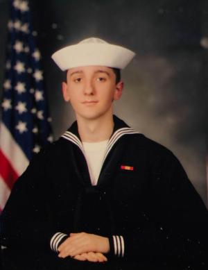 Robert David Marcotte Jr. poses for his official Navy photo. SUBMITTED PHOTO