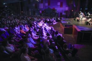 A packed house listens to Nick Colionne Oct. 11 at the opening of the Jazz Festival at Cape Henlopen High School. DENY HOWETH PHOTO